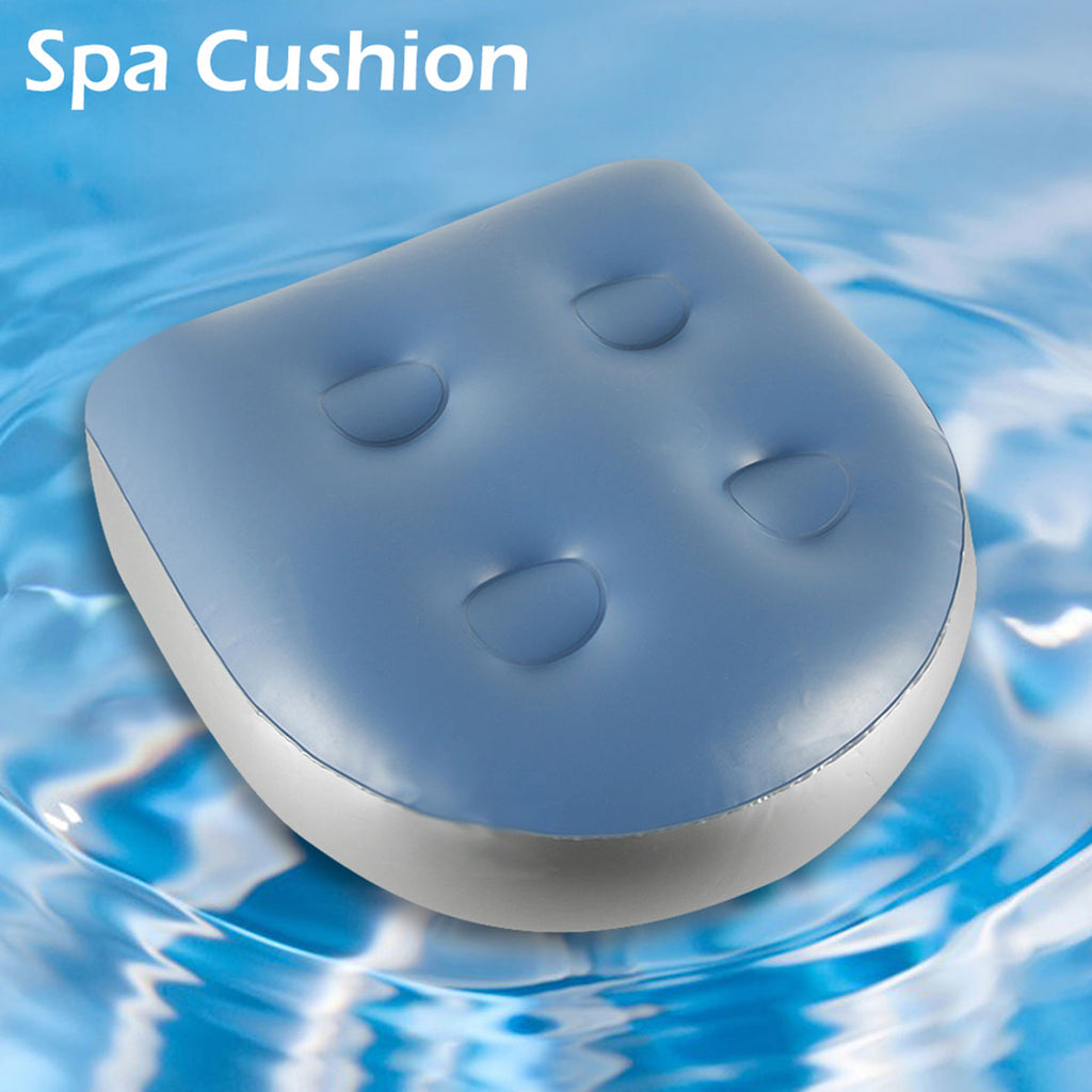 Spa and Hot Tub Booster Seat Pad with Suction Cup, Back Support Bath Spa Pad Soft Inflatable Massage Cushion J50132