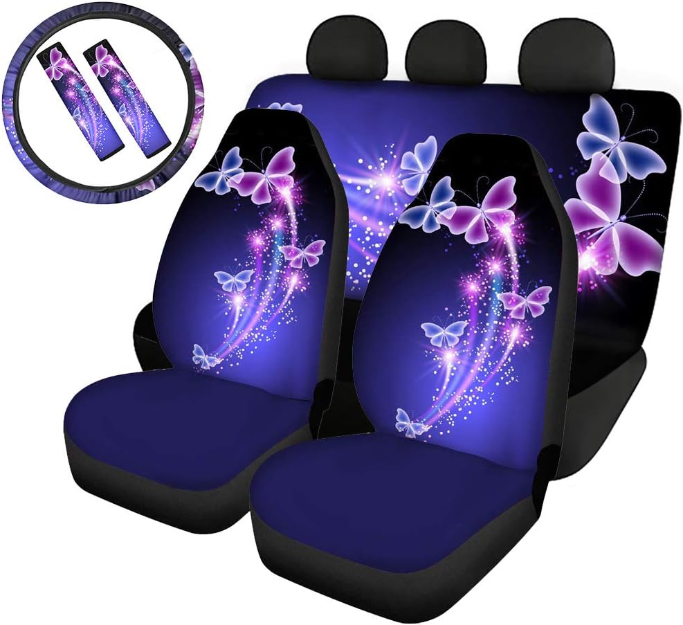 Pink Cow Print Universal Car Seat Covers Set H968332