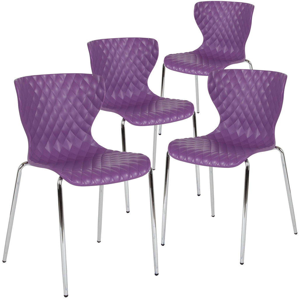 Purple Plastic Stack Chair C64309