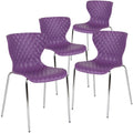 Purple Plastic Stack Chair C64309