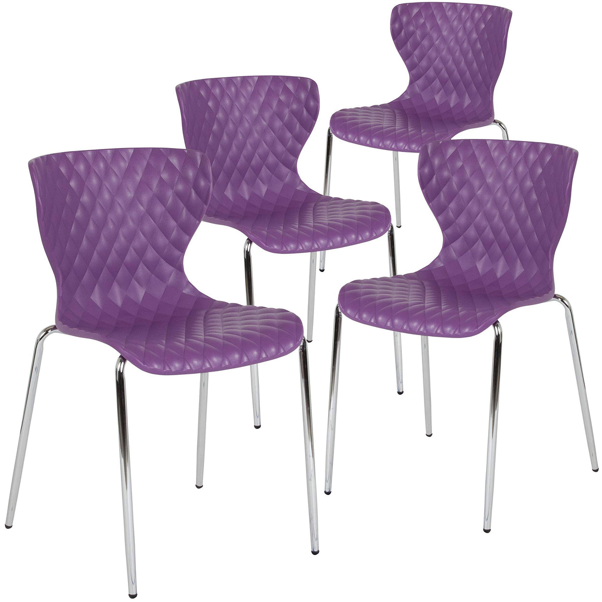 Purple Plastic Stack Chair C64309