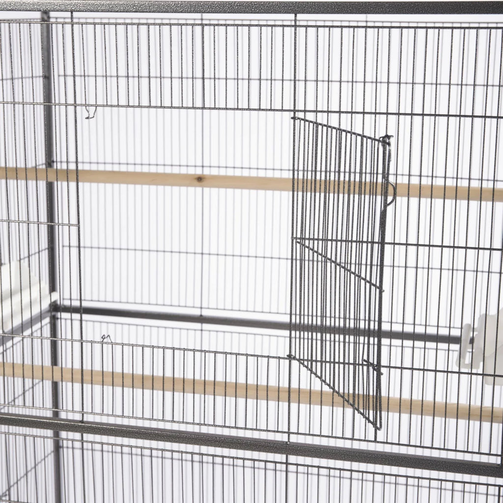 Wrought Iron Flight Cage With Stand, Black L784