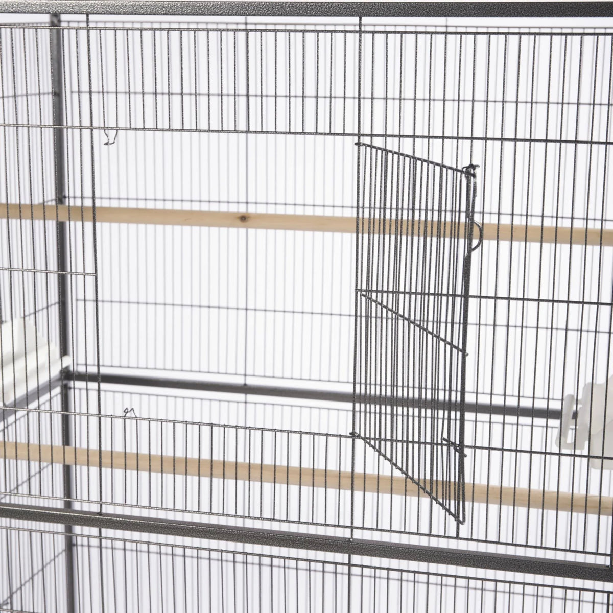 Wrought Iron Flight Cage With Stand, Black L784