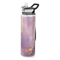 Purple and Gold Marble 32oz Tritan Leakproof Sports Bottle with Straw O118