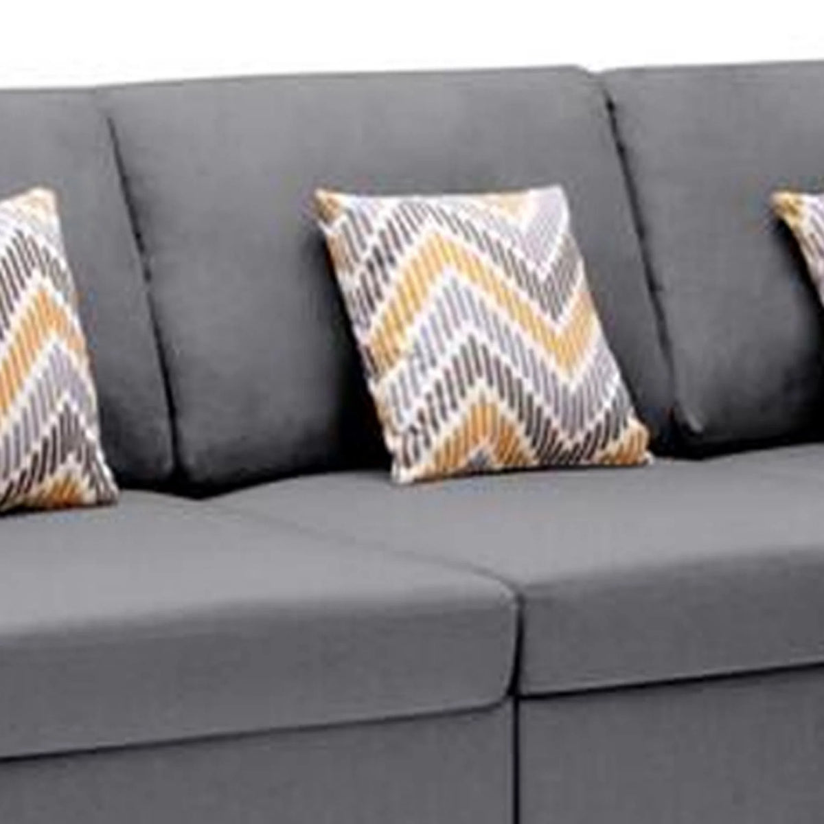 Gray 4 Seater L Sectional Sofa with Reversible Chaise B3397