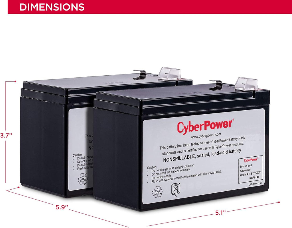 12V/7Ah UPS Replacement Battery Cartridge J5955