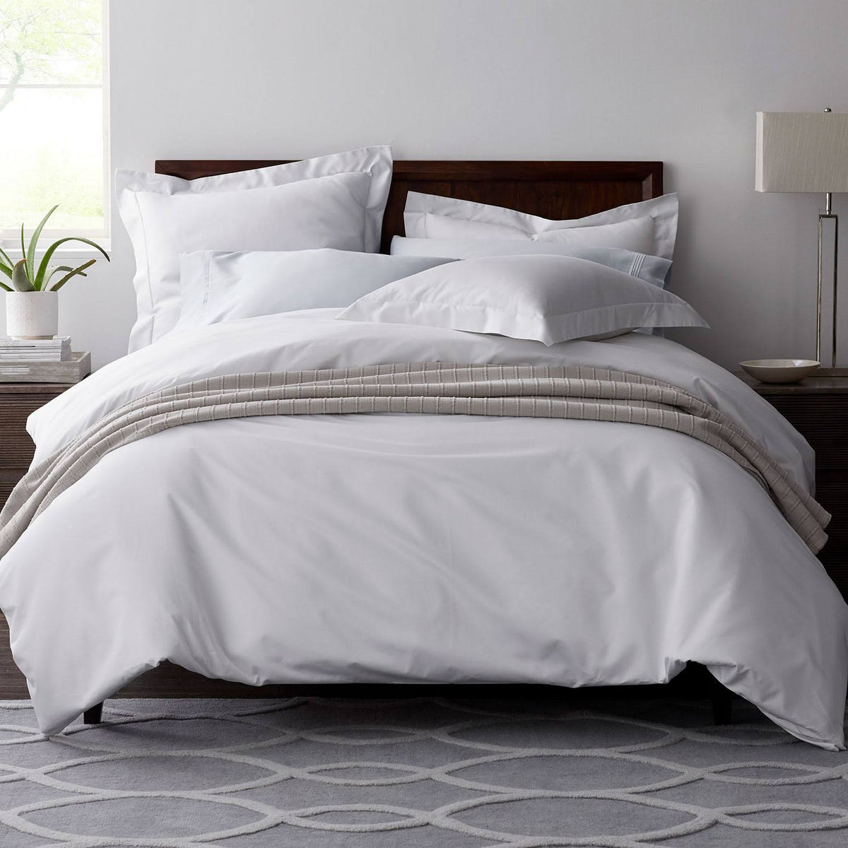 Pale Yellow Solid Egyptian Cotton Sateen Euro Sham L429626