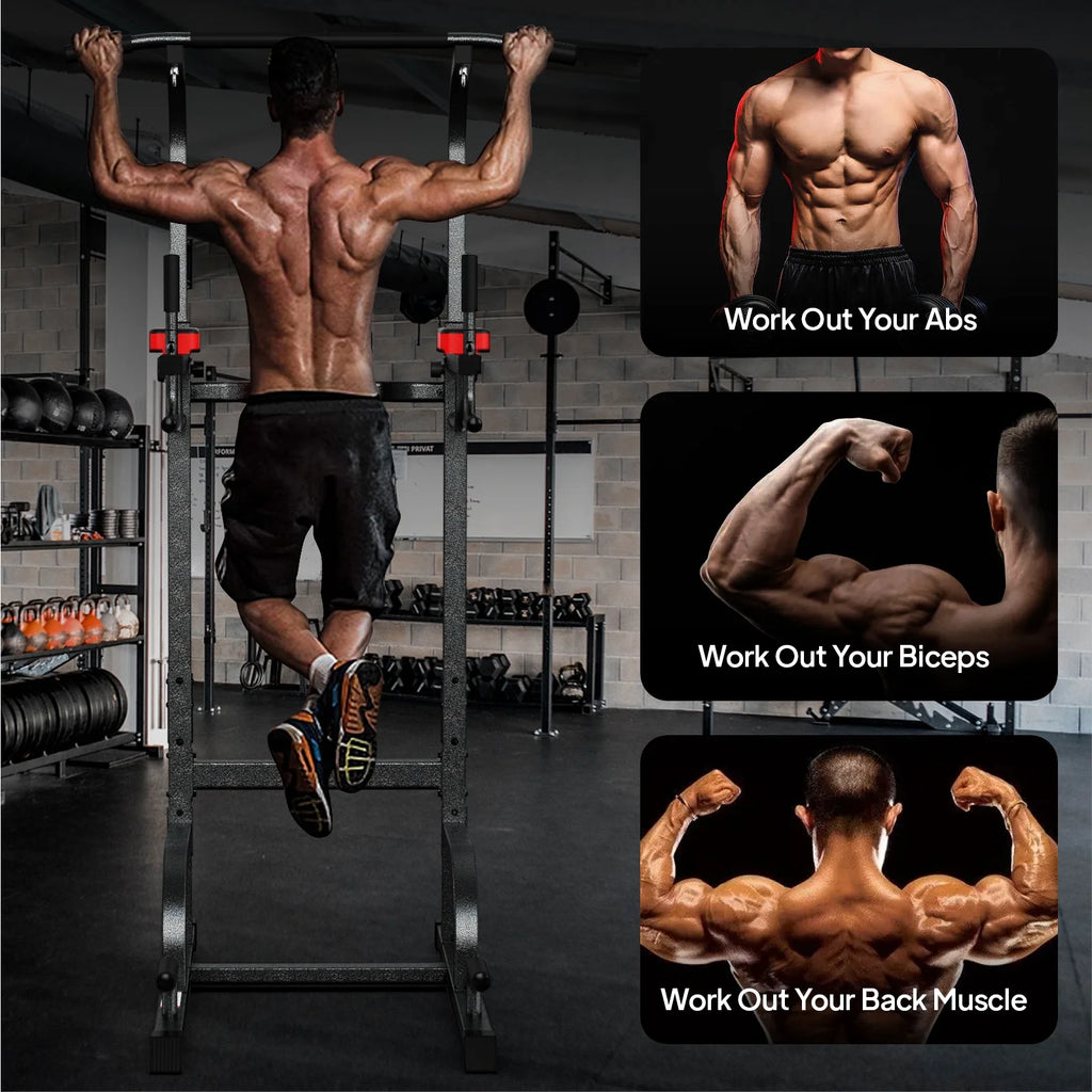 Power Tower Dip Station Pull up Bar 480lbs Z838952