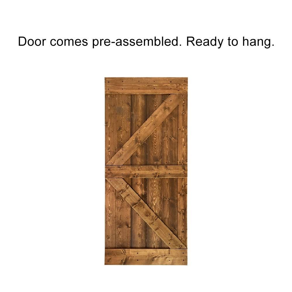 Red Walnut Stained Solid Pine Wood Interior Sliding Barn Door Slab G2905