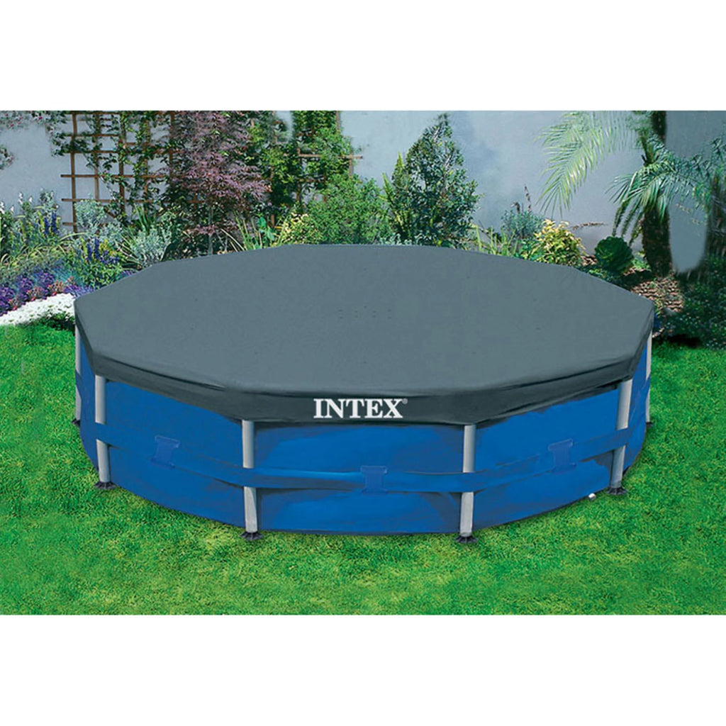 10ft Round Pool Cover & Easy Set Inflatable Pool I30963