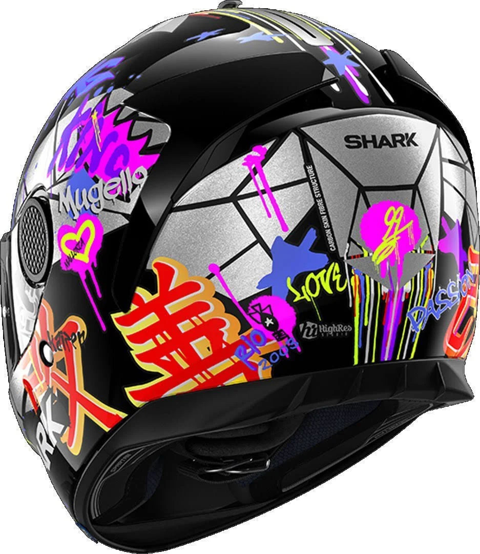 Black Red Glitter Motorcycle Helmet R2638