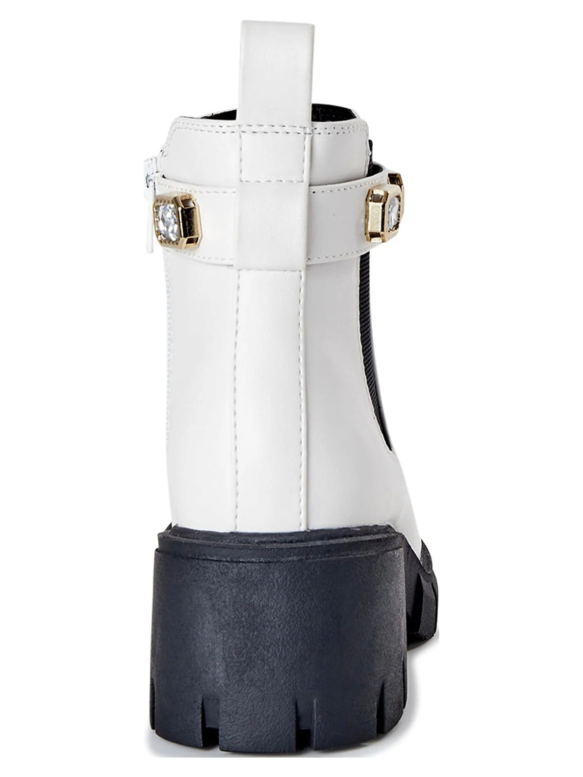 Rhinestone Chain Lug Sole Chelsea Booties E431