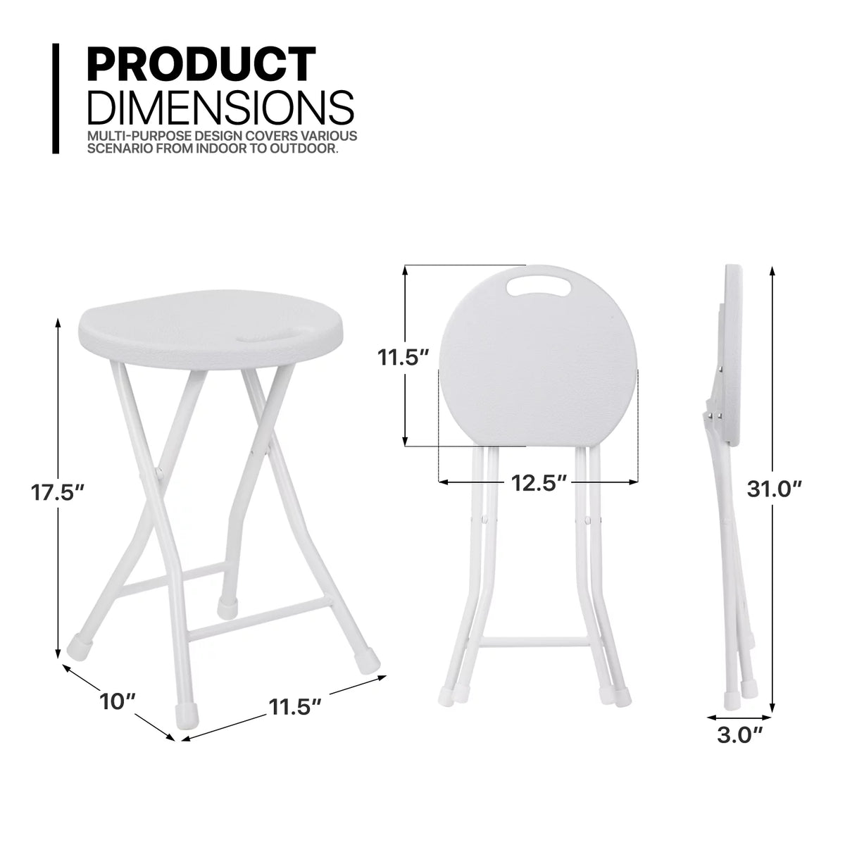 7 Pieces 5 FT Folding White Round Table and Chair Set Q863
