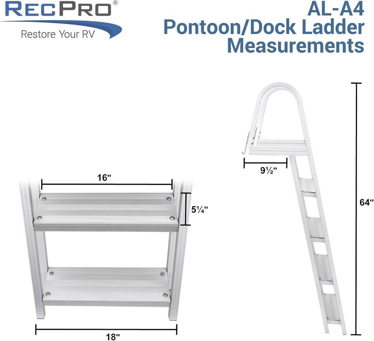 4 Step Removable Aluminum Boarding Ladder M6590