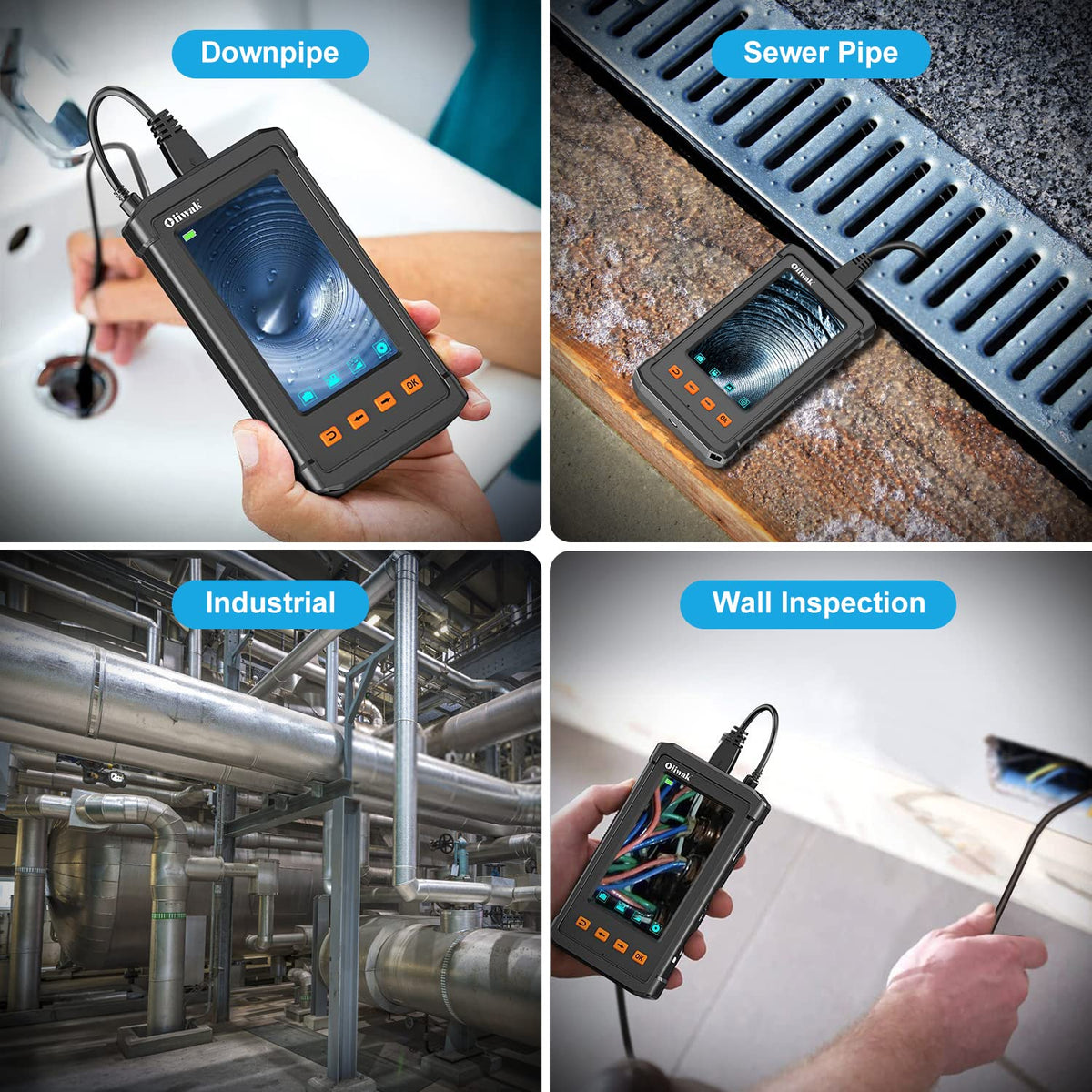 16.5FT 5MP 1944P HD Industrial Endoscope with 4.3'' IPS Screen I3117
