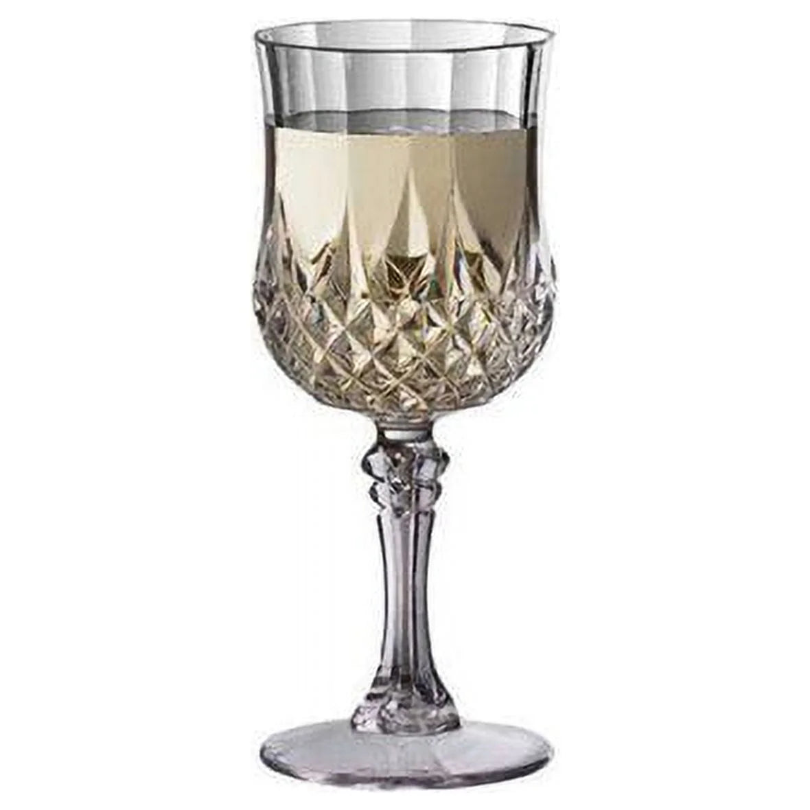 8 oz Crystal Cut Plastic Wine Glasses 48ct O5030