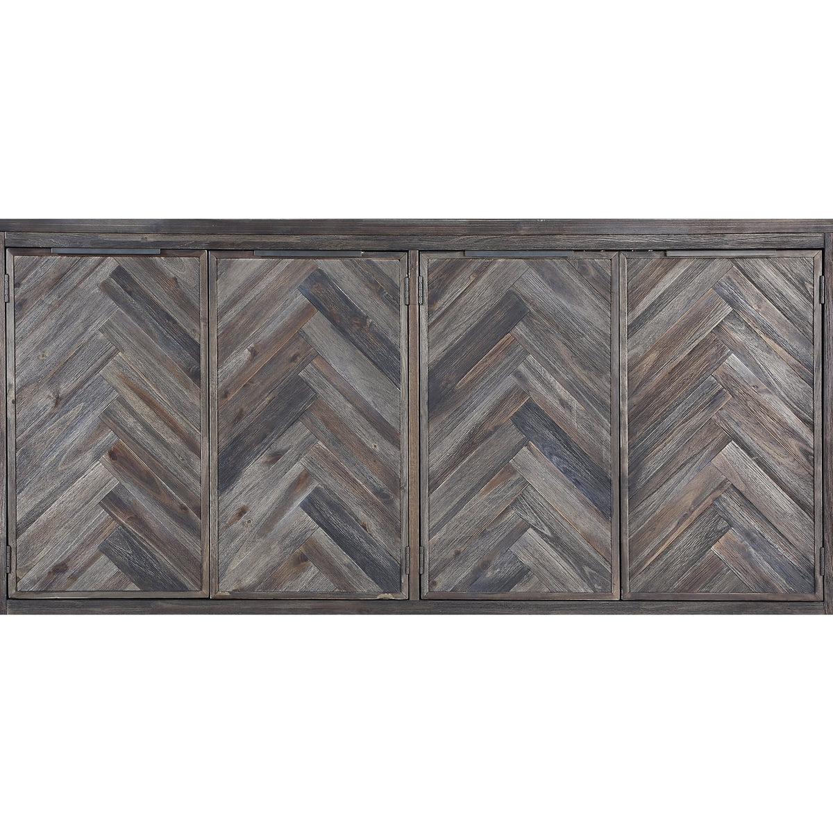 Solid Wood Herringbone 4-Door Credenza D3834