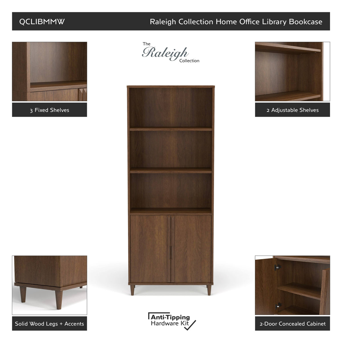 Vintage Walnut Bookcase R2425