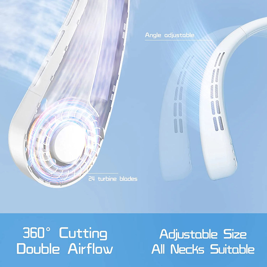 Portable Bladeless Neck Fan, USB Rechargeable, 3 Speeds I37194