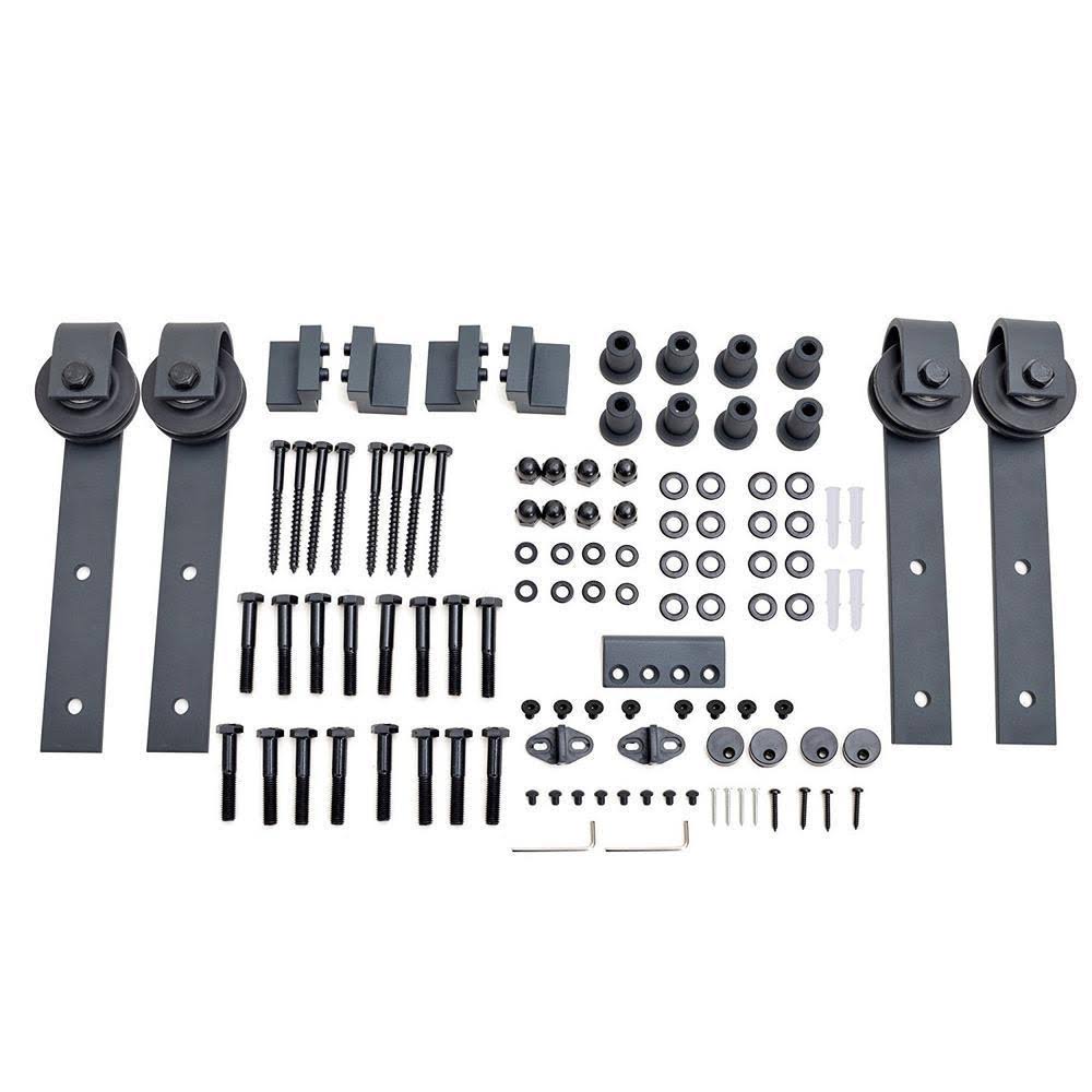 Unfinished Solid Core Knotty Pine Sliding Barn Door with Hardware Kit R332063