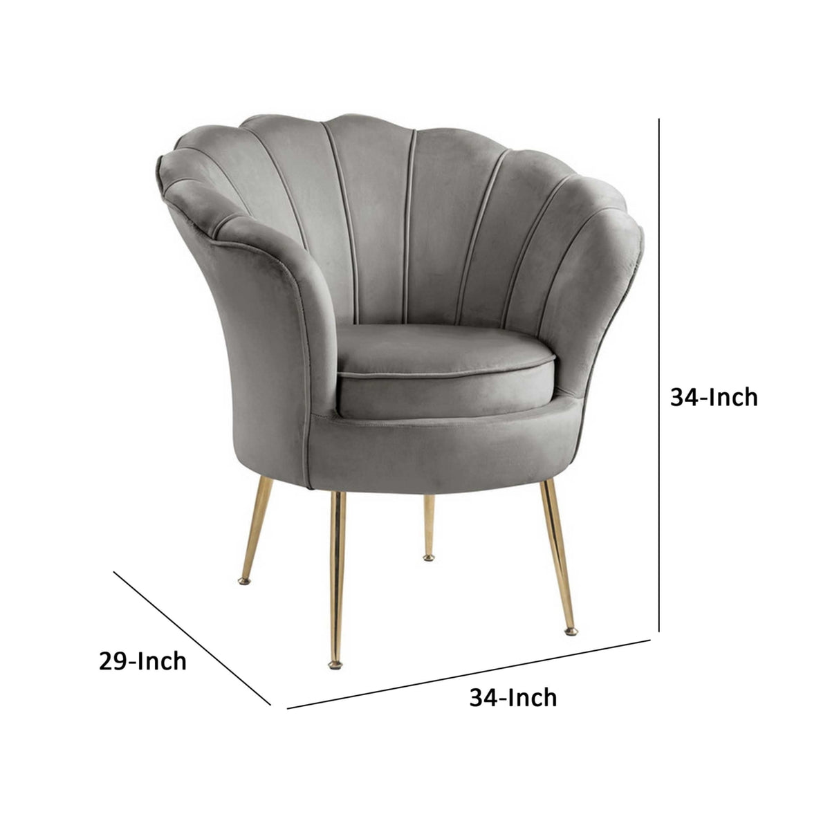 Gray Velvet Accent Chair Z27194