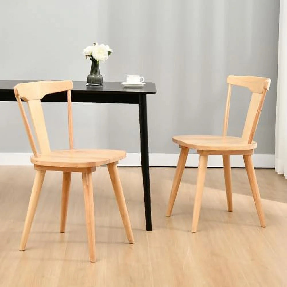 White Oak Wood Dining Chairs Set of 2 W61168