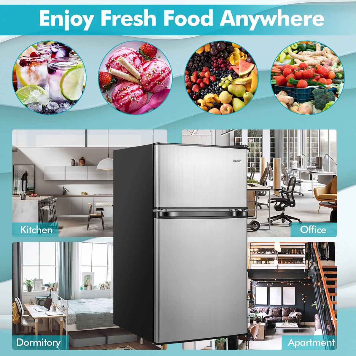 3.2 Cu.Ft Compact Mini Refrigerator with Freezer U954132