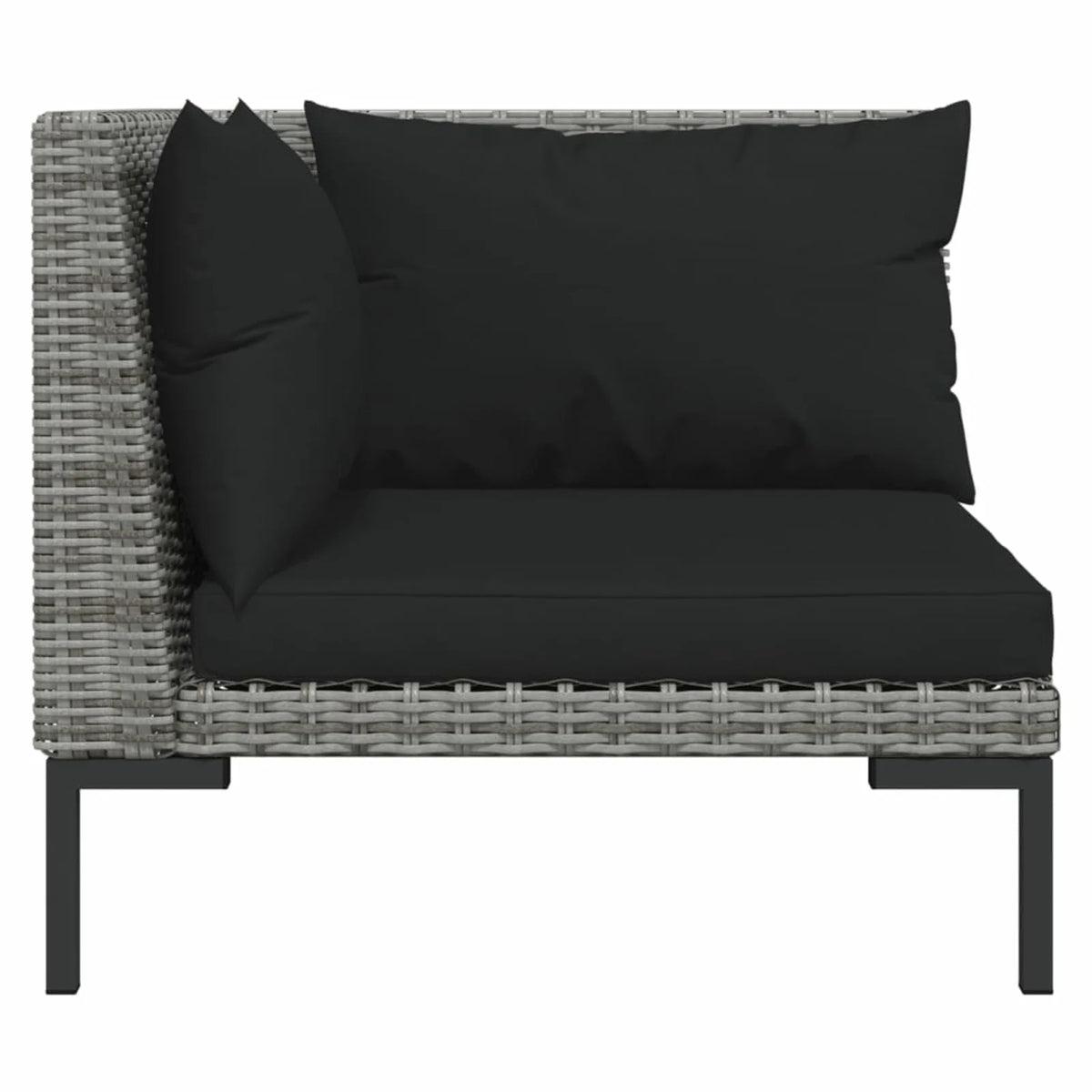 9 Piece Poly Rattan Patio Set with Cushions Dark Gray Z86515