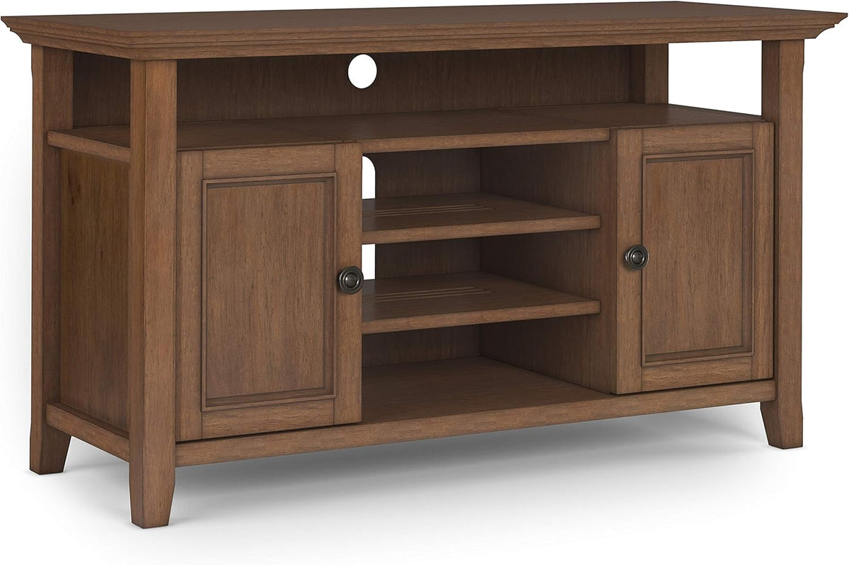 Solid Wood TV Media Stand with Storage Cabinet and Shelves N120652