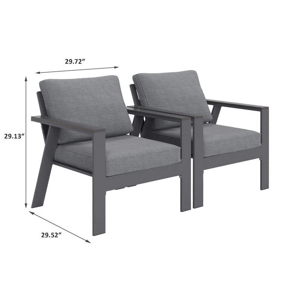 Aluminum Patio Chair Set of 2 Grey K58295