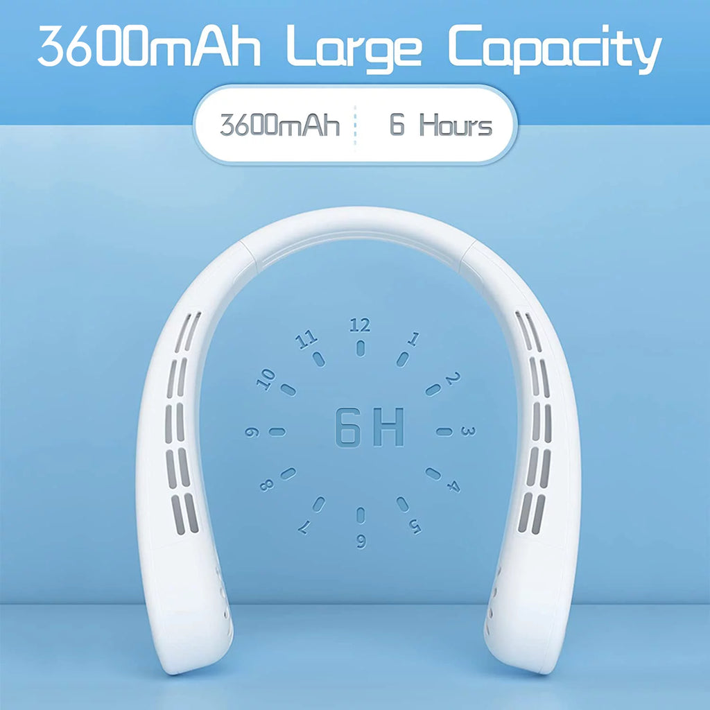 Portable Bladeless Neck Fan, USB Rechargeable, 3 Speeds I37194