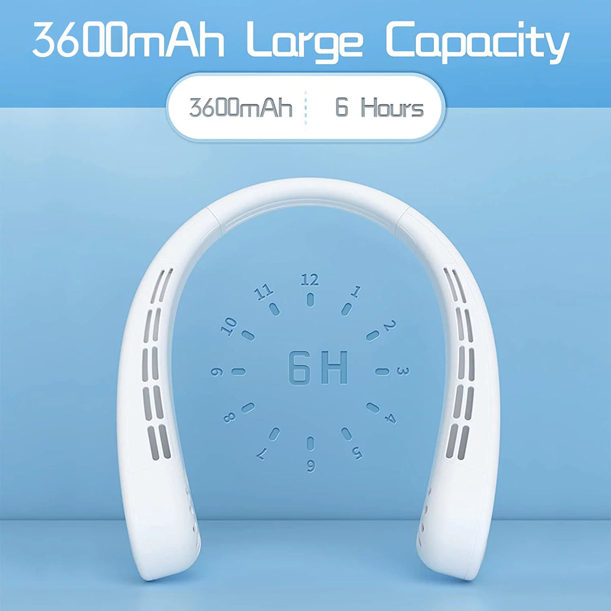 Portable Bladeless Neck Fan, USB Rechargeable, 3 Speeds I37194