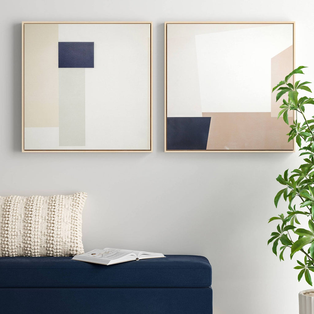 24x22 Geometric Abstract Framed Wall Canvas P47601