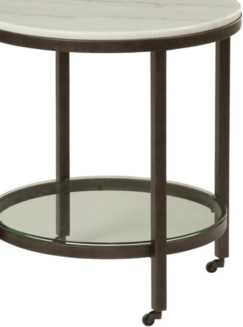 White Marble Round End Table N50939