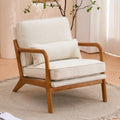 Mid Century Modern Fabric Armchair with Solid Wood Frame U408081