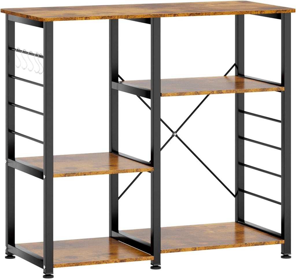 Rustic Brown Kitchen Storage Cart Workstation Shelf Y213293