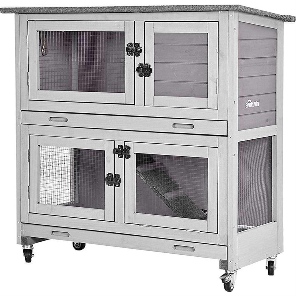 Outdoor Indoor Bunny Hutch with Wheels J99066