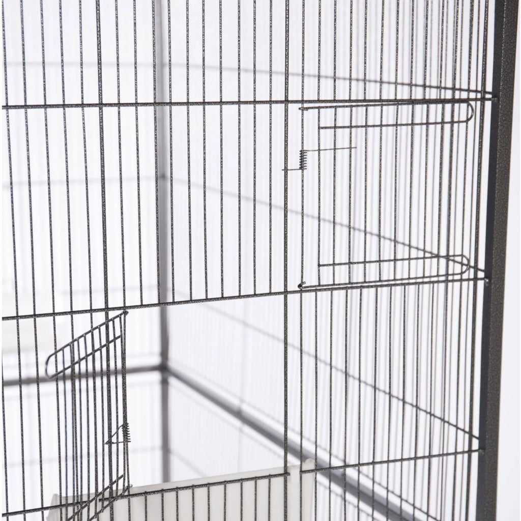 Wrought Iron Flight Cage With Stand, Black L784