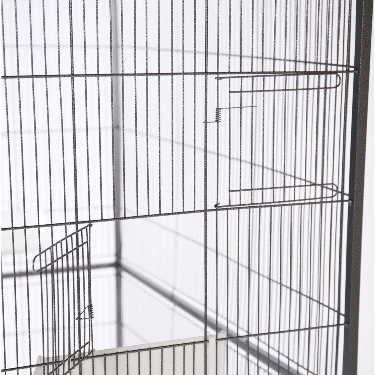 Wrought Iron Flight Cage With Stand, Black L784