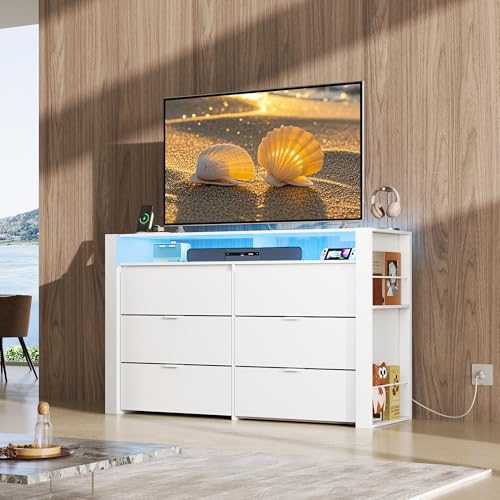 Brown 6 Drawer Wood Dresser G789