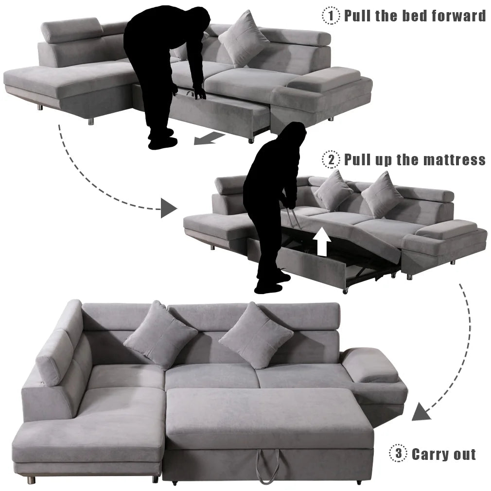 Modern Upholstered Corner Sofa Set E900023