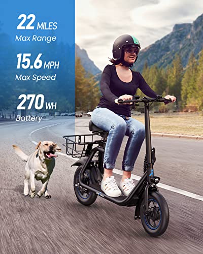 Electric Scooter with Seat, 450W Motor, Foldable D372