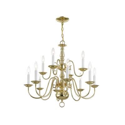 Polished Brass Candle Style Tiered Chandelier C17881