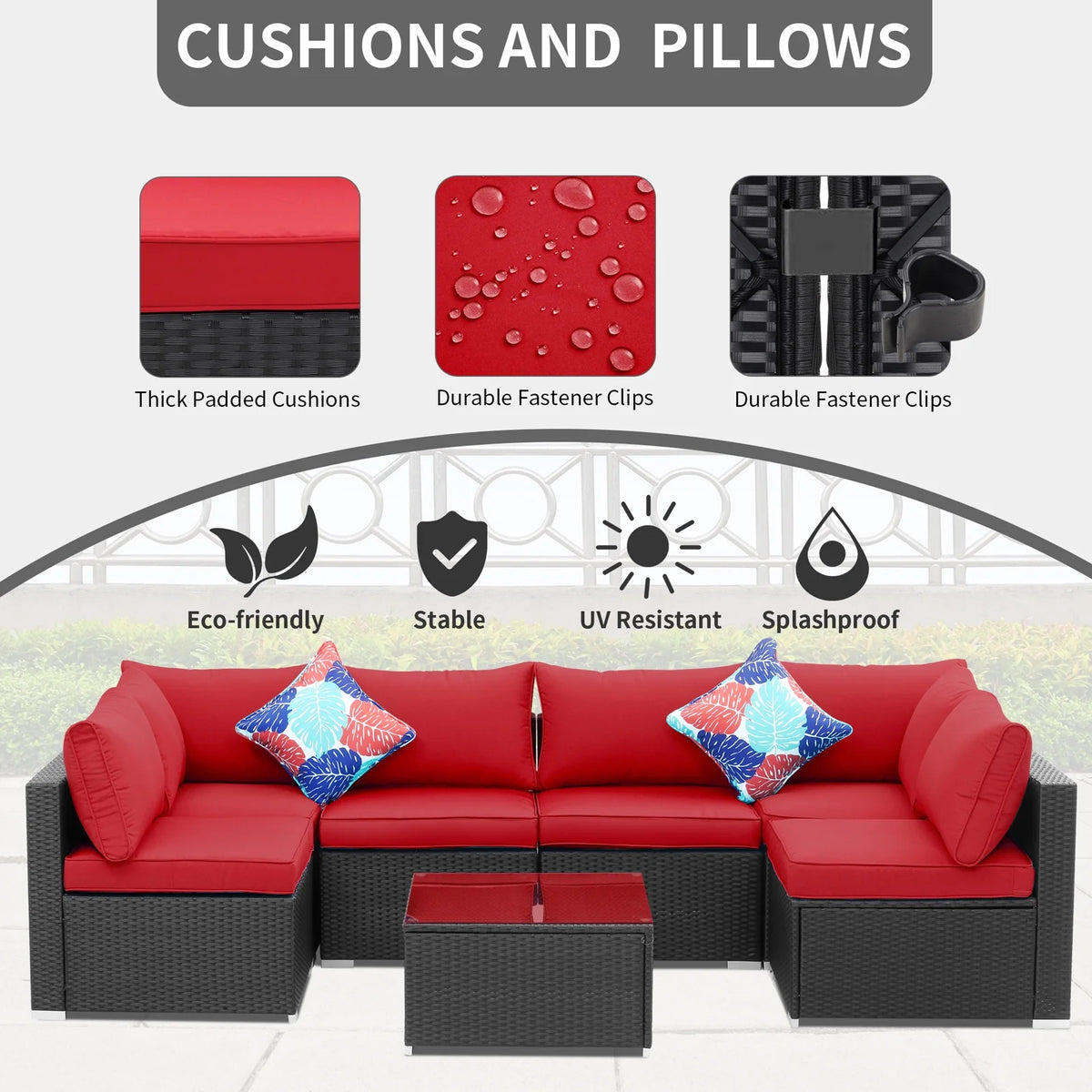 7 Pcs Outdoor Patio Furniture Sofa Set J63597