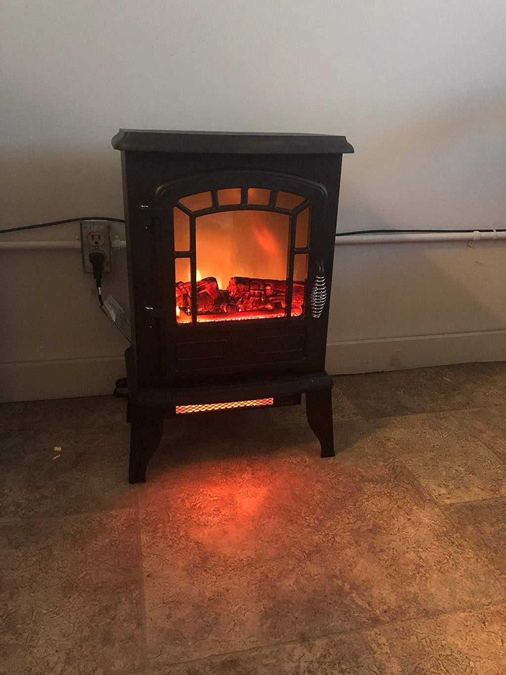 15x22 1500 Watt / 5200 BTU Electric Wood Stove Freestanding Fireplace Heater with Remote K3822