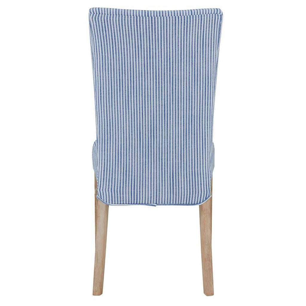 Blue Stripes Fabric Chair Set of 2 T90389