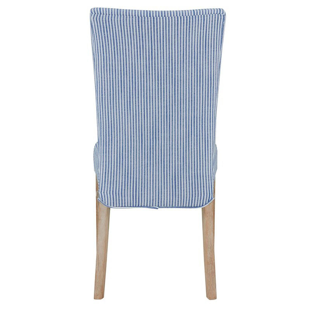 Blue Stripes Fabric Chair Set of 2 T90389