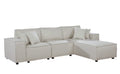 Beige Linen Sofa with Reversible Chaise A19521