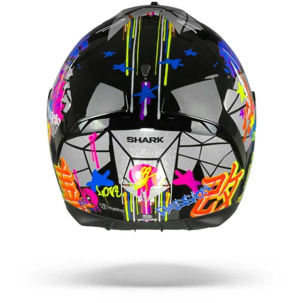 Black Red Glitter Motorcycle Helmet R2638