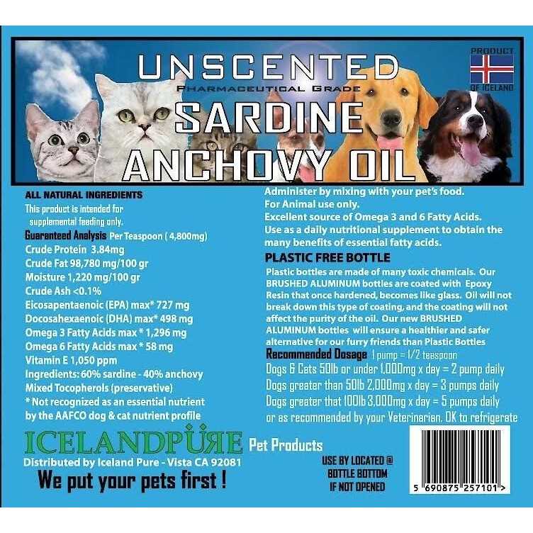 Unscented Sardine-Anchovy Oil Pet Supplies E514623